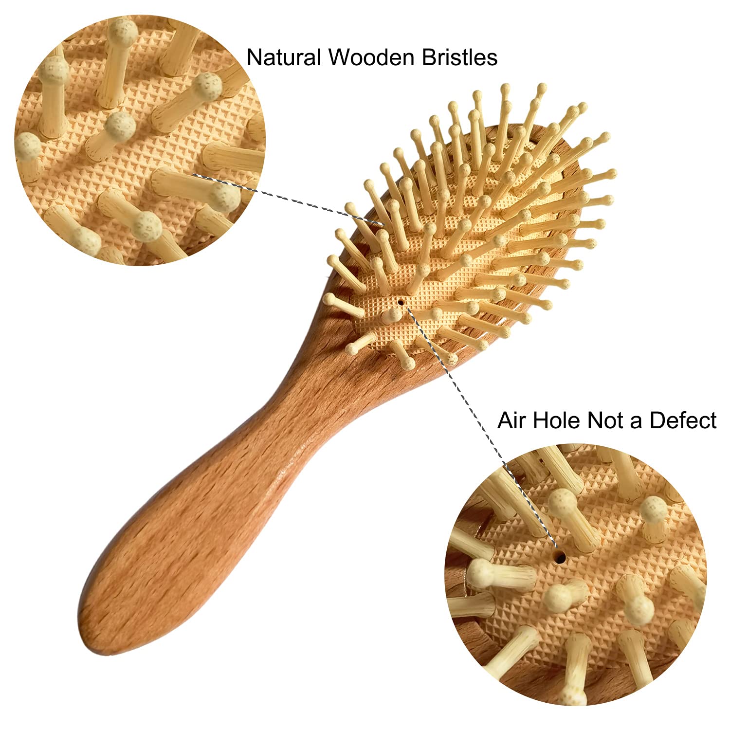 Molylove 3 Piece Baby Hair Brush and Comb Set for Newborn  Toddlers  Natural Wooden Hairbrush with Soft Goat Bristles for Cradle Cap - Perfect Scalp Grooming Product for Infant, Toddler, Kids, Baby - Image 6